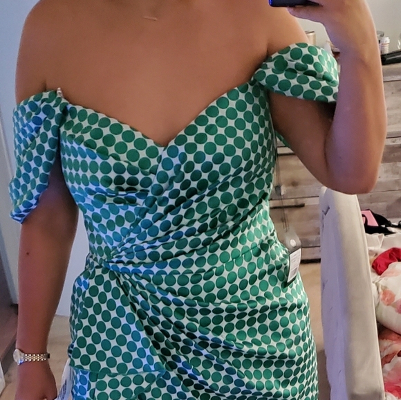 - Tadashi Shoji midi dress , off sholder - Picture 3 of 3